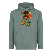 Sage juneteenth afro messy bun postal girl Heavyweight Hoodie - texasbilliewilder