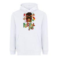 White juneteenth afro messy bun postal girl Heavyweight Hoodie - texasbilliewilder