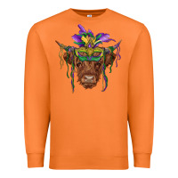 Carrot mardi gras mask highland cow Premium Sweatshirt - RanaPortraitStore