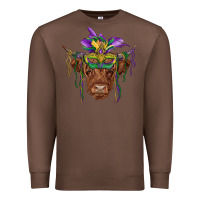 Chestnut mardi gras mask highland cow Premium Sweatshirt - RanaPortraitStore
