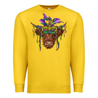 Lemon mardi gras mask highland cow Premium Sweatshirt - RanaPortraitStore