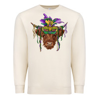 Sandshell mardi gras mask highland cow Premium Sweatshirt - RanaPortraitStore