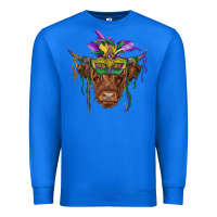 True Royal mardi gras mask highland cow Premium Sweatshirt - RanaPortraitStore