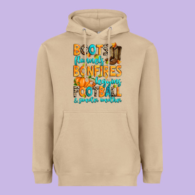 Heavyweight Hoodie Boots flannels bonfires leggins American Football