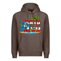 Coffee puerto rico and flowers with frog Premium Hoodie - AdoDesignShop
