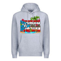 Heather Grey puerto rico and flowers with frog Premium Hoodie - AdoDesignShop