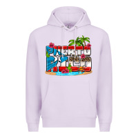 Lilac puerto rico and flowers with frog Premium Hoodie - AdoDesignShop