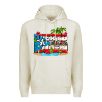 Oatmeal Heather puerto rico and flowers with frog Premium Hoodie - AdoDesignShop