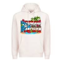 Pale Pink puerto rico and flowers with frog Premium Hoodie - AdoDesignShop
