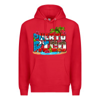 Red puerto rico and flowers with frog Premium Hoodie - AdoDesignShop