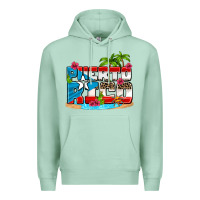 Seafoam puerto rico and flowers with frog Premium Hoodie - AdoDesignShop