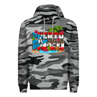 Slate Camo puerto rico and flowers with frog Premium Hoodie - AdoDesignShop