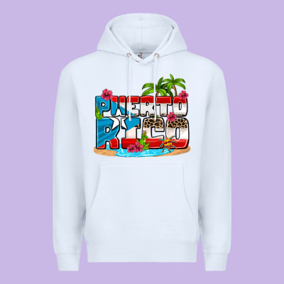 Puerto Rico And Flowers With Frog Premium Hoodie Designed By Adodesignshop
