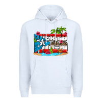 White puerto rico and flowers with frog Premium Hoodie - AdoDesignShop
