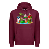 Burgundy puerto rico coffee cups Premium Hoodie - AdoDesignShop