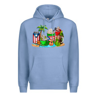 Colony Blue puerto rico coffee cups Premium Hoodie - AdoDesignShop