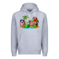 Heather Grey puerto rico coffee cups Premium Hoodie - AdoDesignShop