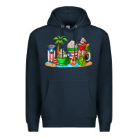 Navy puerto rico coffee cups Premium Hoodie - AdoDesignShop