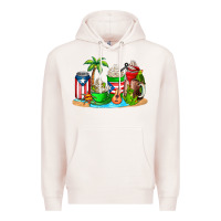 Pale Pink puerto rico coffee cups Premium Hoodie - AdoDesignShop