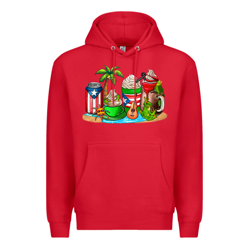 Puerto Rico Coffee Cups Premium Hoodie by AdoDesignShop | Teevron