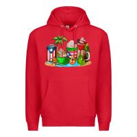 Red puerto rico coffee cups Premium Hoodie - AdoDesignShop