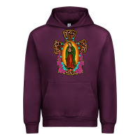 Mauve Wine our lady of guadalupe cross Urban Hoodie - JahusDesignShop