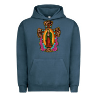 Pigment Midnight Navy our lady of guadalupe cross Urban Hoodie - JahusDesignShop