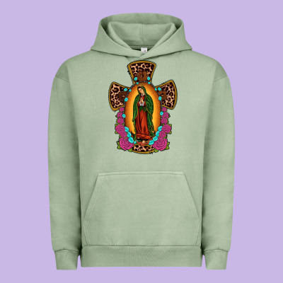 Our Lady Of Guadalupe Cross Urban Hoodie Designed By Jahusdesignshop