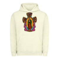 Pigment Pistachio our lady of guadalupe cross Urban Hoodie - JahusDesignShop
