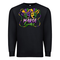 Black mardi gras mask and beads Premium Sweatshirt - RanaPortraitStore