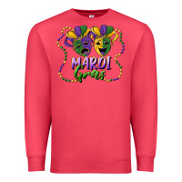 Cardinal mardi gras mask and beads Premium Sweatshirt - RanaPortraitStore