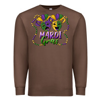 Chestnut mardi gras mask and beads Premium Sweatshirt - RanaPortraitStore