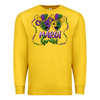Lemon mardi gras mask and beads Premium Sweatshirt - RanaPortraitStore