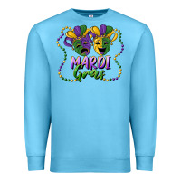 Ocean Blue mardi gras mask and beads Premium Sweatshirt - RanaPortraitStore