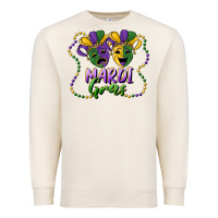 Sandshell mardi gras mask and beads Premium Sweatshirt - RanaPortraitStore