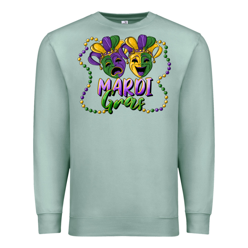Mardi Gras Mask And Beads Premium Sweatshirt by RanaPortraitStore | Teevron