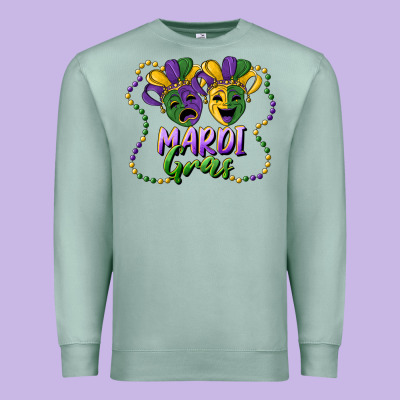 Mardi Gras Mask And Beads Premium Sweatshirt Designed By Ranaportraitstore