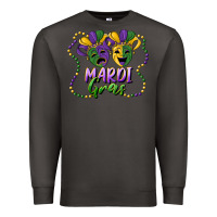 Smoke mardi gras mask and beads Premium Sweatshirt - RanaPortraitStore