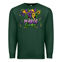 Sports Green mardi gras mask and beads Premium Sweatshirt - RanaPortraitStore