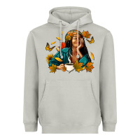 Moon Dust Fall afro woman with coffee Heavyweight Hoodie - RanaPortraitStore