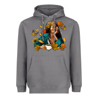 Storm Fall afro woman with coffee Heavyweight Hoodie - RanaPortraitStore