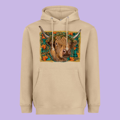 Heavyweight Hoodie Fall Cow