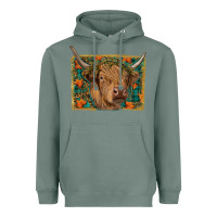Sage Fall Cow Heavyweight Hoodie - RanaPortraitStore