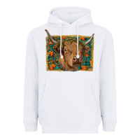 White Fall Cow Heavyweight Hoodie - RanaPortraitStore