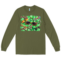 Army Green sunglasses background Long Sleeve Tee - BarkalooDesign