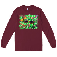 Burgundy sunglasses background Long Sleeve Tee - BarkalooDesign