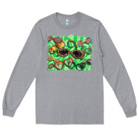 Heather Grey sunglasses background Long Sleeve Tee - BarkalooDesign