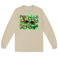 Mushroom sunglasses background Long Sleeve Tee - BarkalooDesign