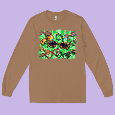 Sunglasses Background Long Sleeve Tee Designed By Barkaloodesign