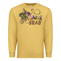 Antique Gold mardi gras fleur de lis and beads Premium Sweatshirt - RanaPortraitStore
